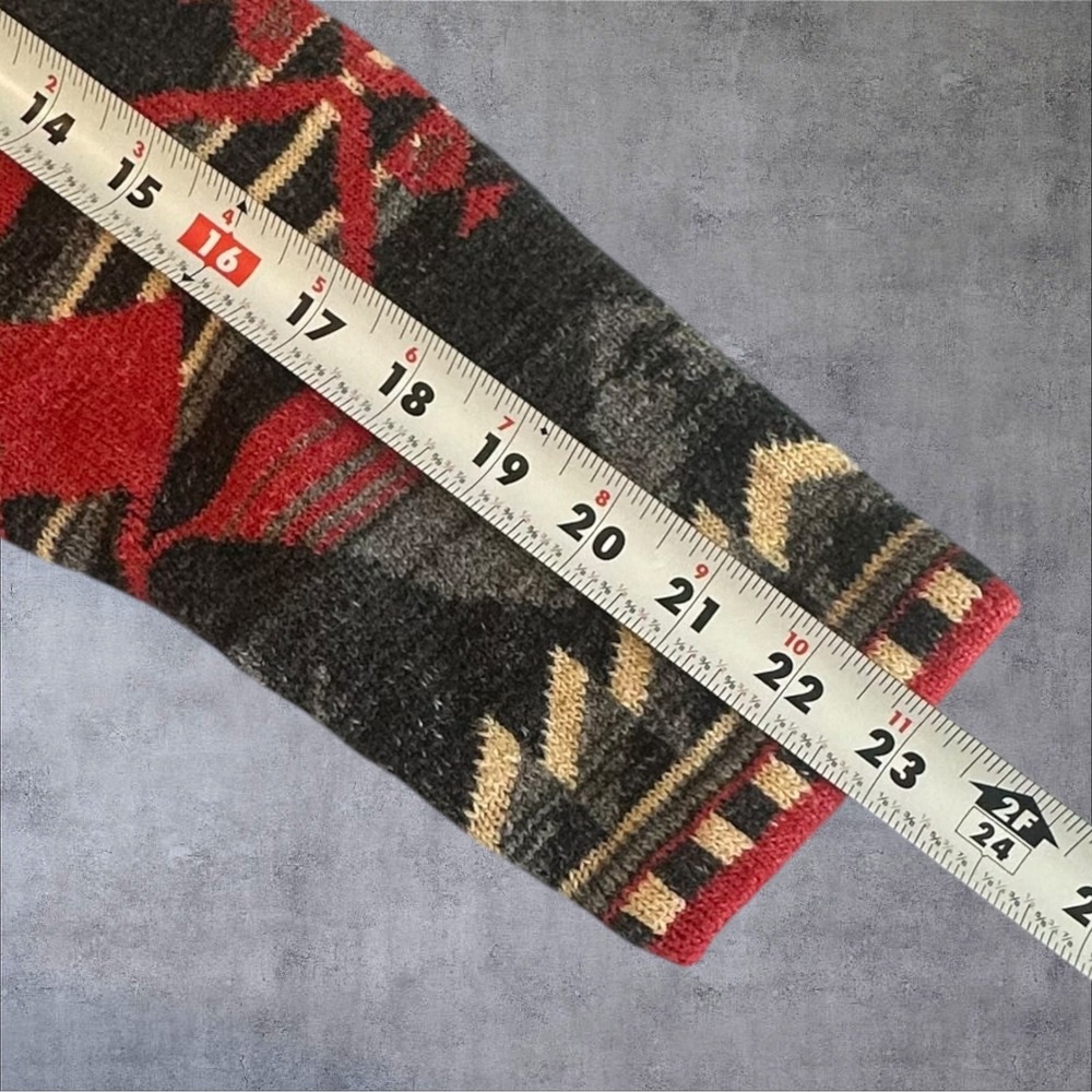 Lauren Ralph Lauren Cardigan Womens XL Red Southwestern Shawl Collar Excellent - Picture 7 of 12